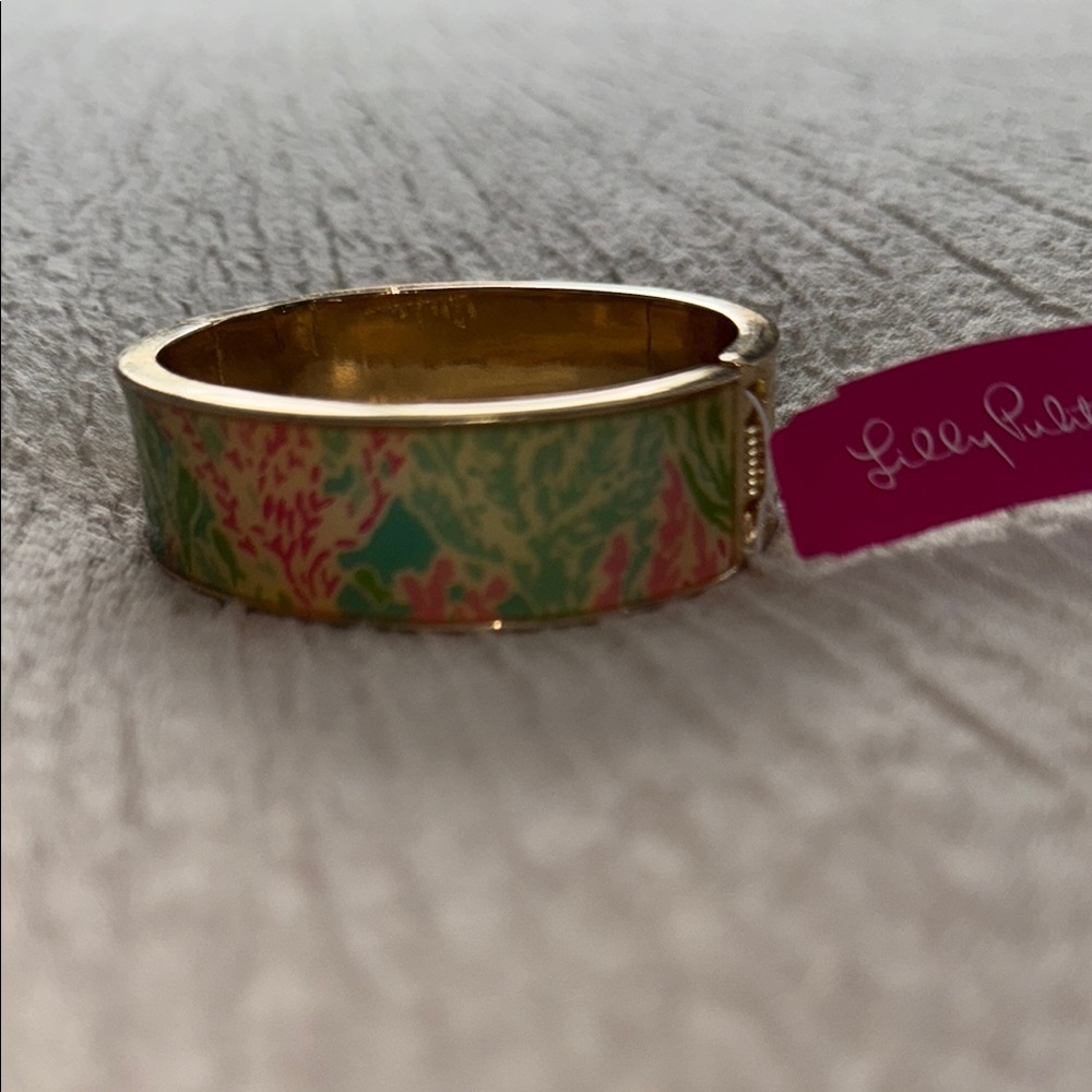 NWT Lilly Pulitzer Gold and Green Enamel Bangle